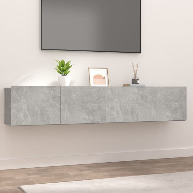 Iven TV Stand, 30cm H x 80cm W x 30cm D, Concrete Grey