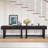 Sofa Table with Storage Drawers Mid Century Farmhouse Fluted Console Table with Solid Wood Legs for Entryway and Living Room-2029976715