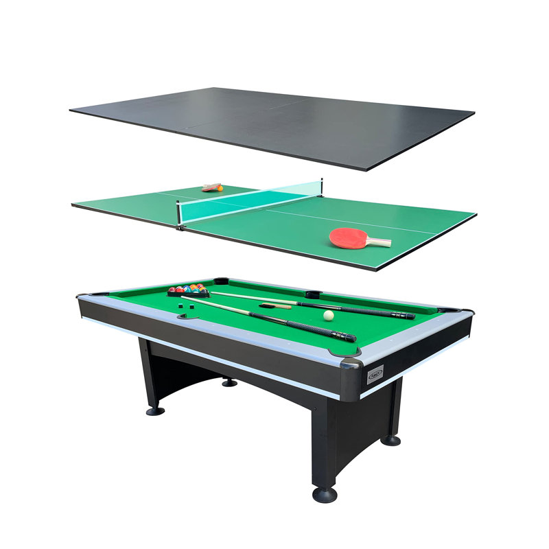 Rack Scorpius 7-Foot Multi Game Billiard/Pool With Table Tennis, Green/Black