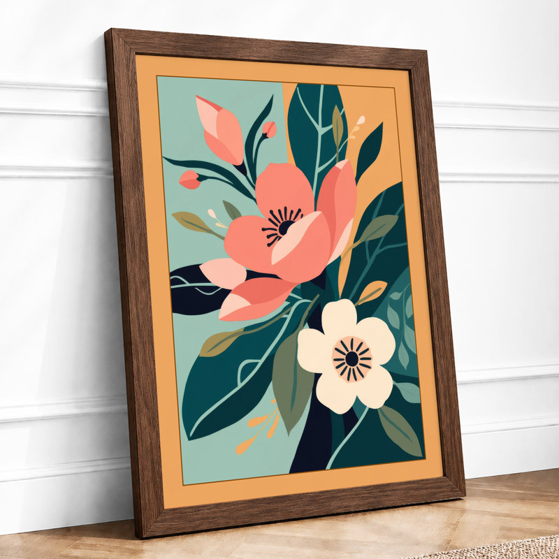 Blooming Botanica Botanical - Framed Print, A1 - 84.1 x 59.4 cm, Walnut