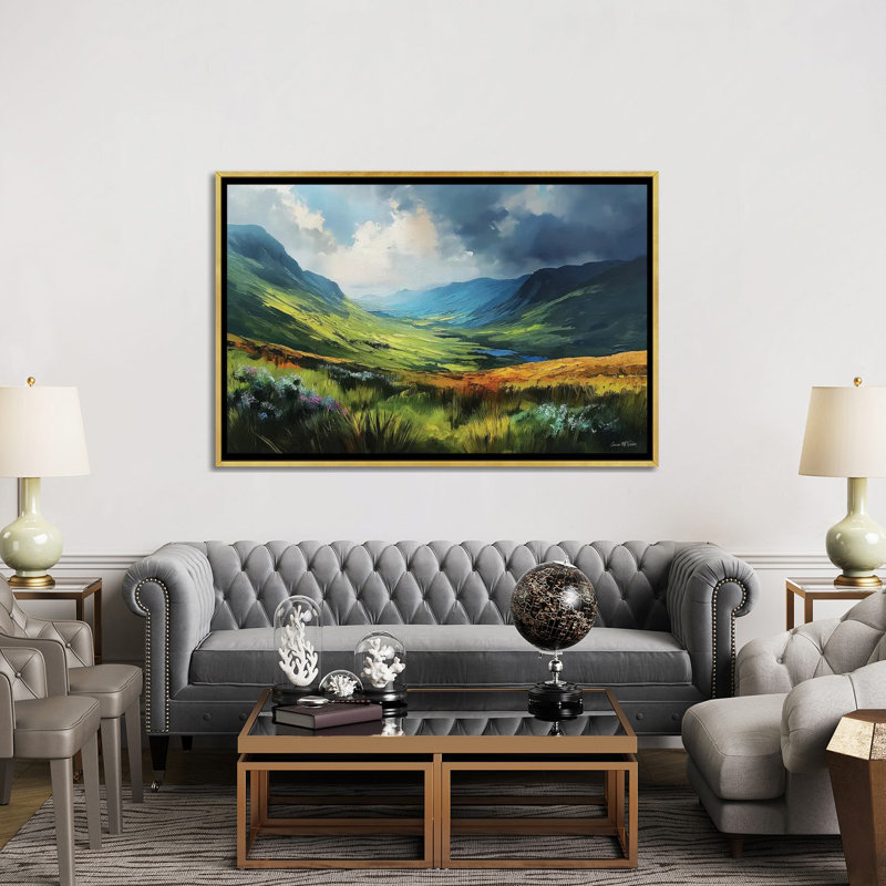 Connemara Fields X - Framed Wall Art Print, 40" H x 60" W, Framed Print without Mat, Gold