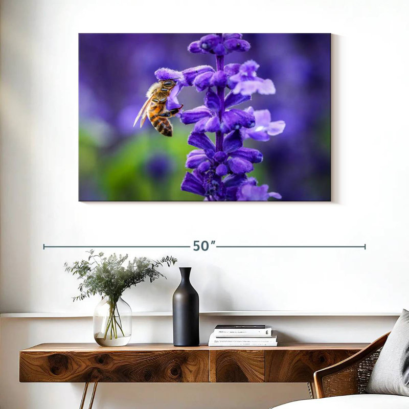 Brampt Flower And Bee, 26" H x 39" W