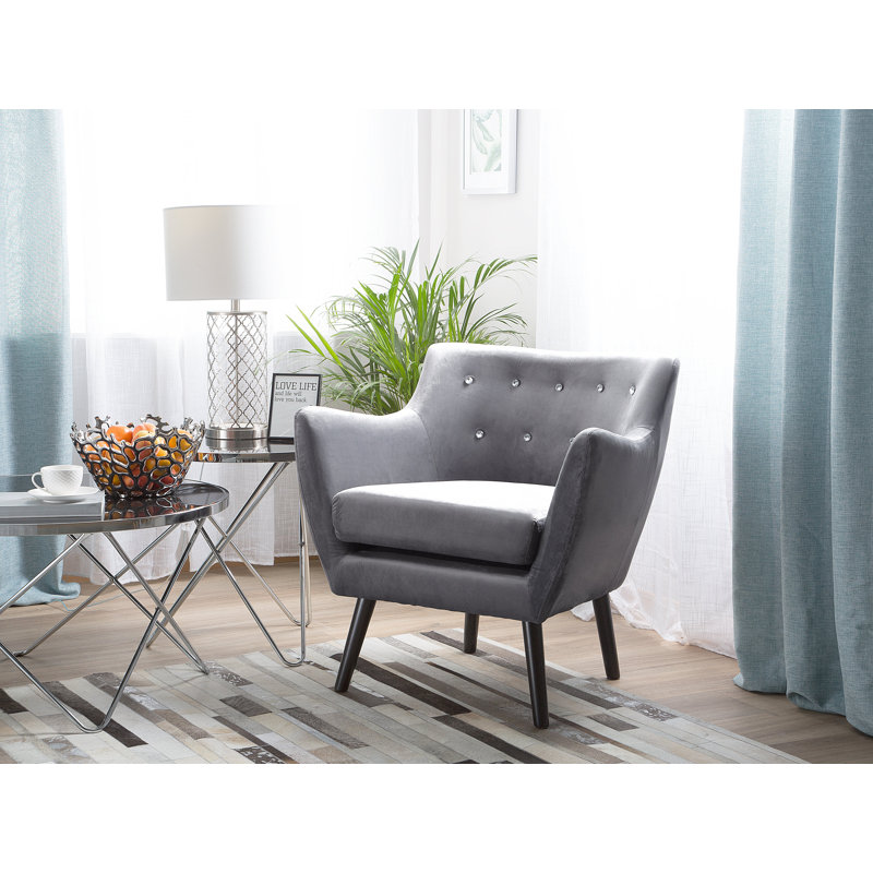 Darlington Upholstered Armchair, Grey, Black