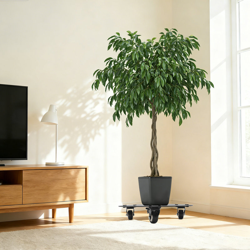 Panier à plantes rond de 500 lb avec des roues, une plateforme mobile pour déplacer de grands arbres en pot, des jardinières et des meubles lourds
