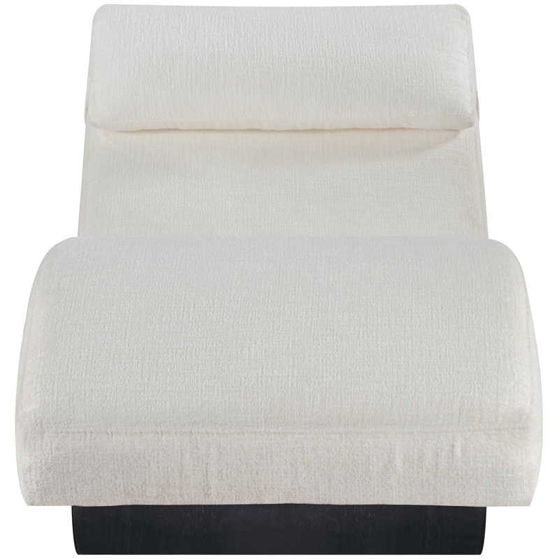 Méridienne Marcella, Tissu crème en polyester, Noir, noir, noir, noir