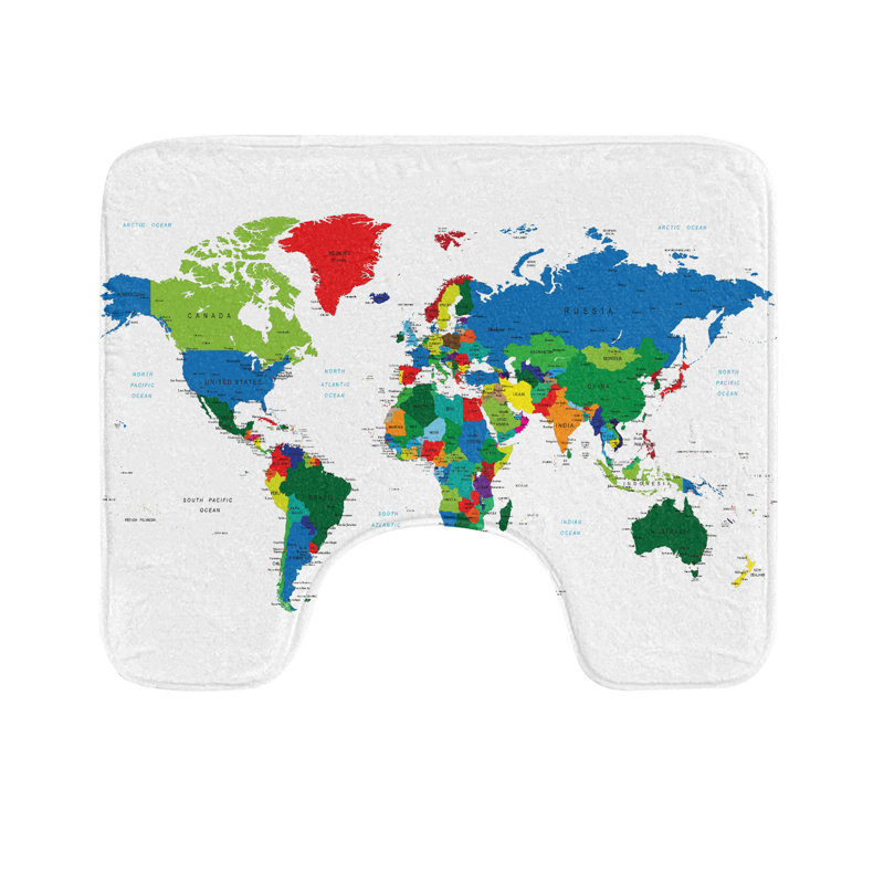 Tapis de salle de bain en m 20 po World Map