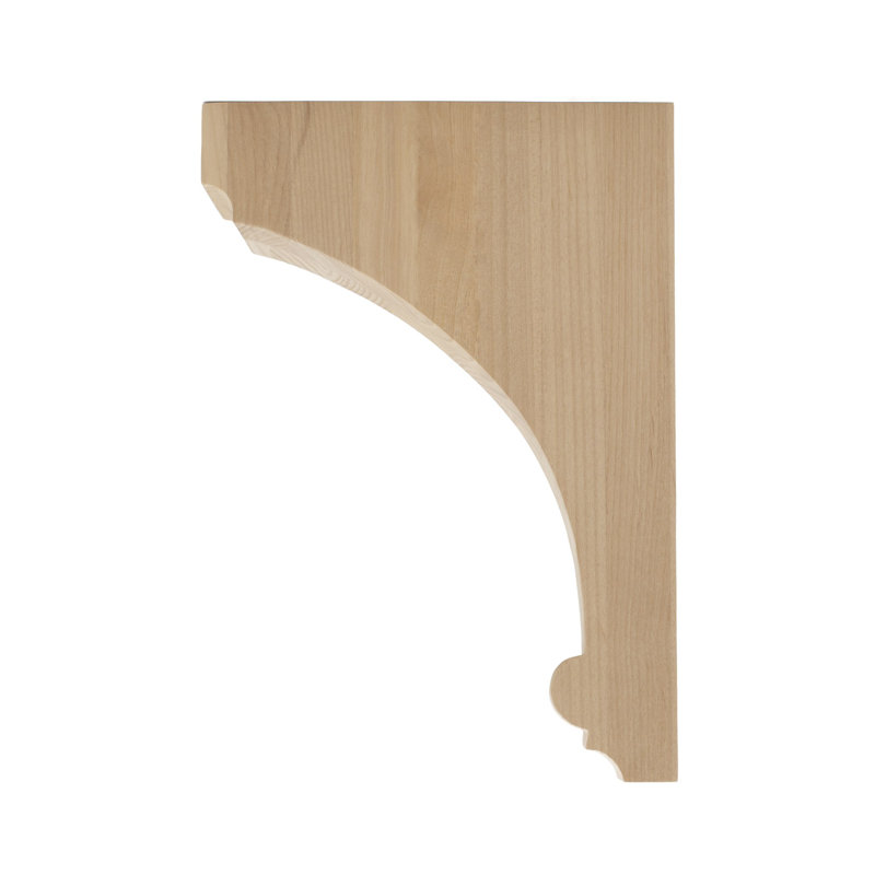 10 in Unfinished Alder Wood Traditional Corbel Bracket