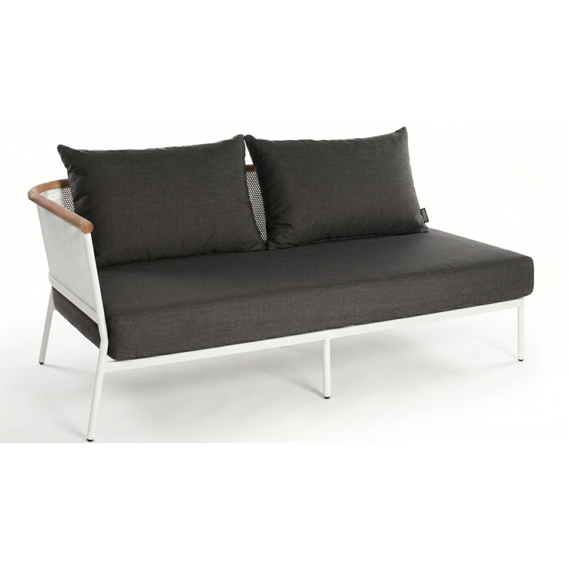 Causeuse 2 places avec coussin, Suie, Blanc, Gauche