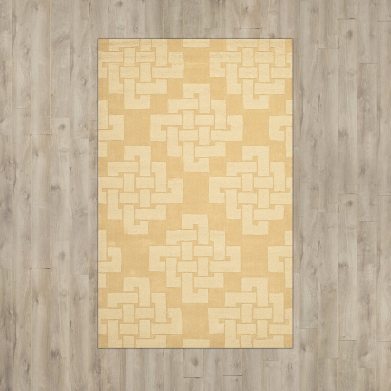 Martha Stewart Hand Tufted Wool Pile Geometric Rug, Rectangle 4' x 6'