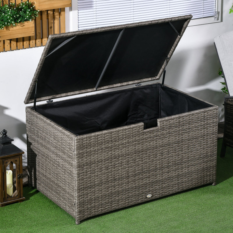 Gray Pool Box - 113 Gallon Waterproof Outdoor Storage Container Garden Outdoor,
