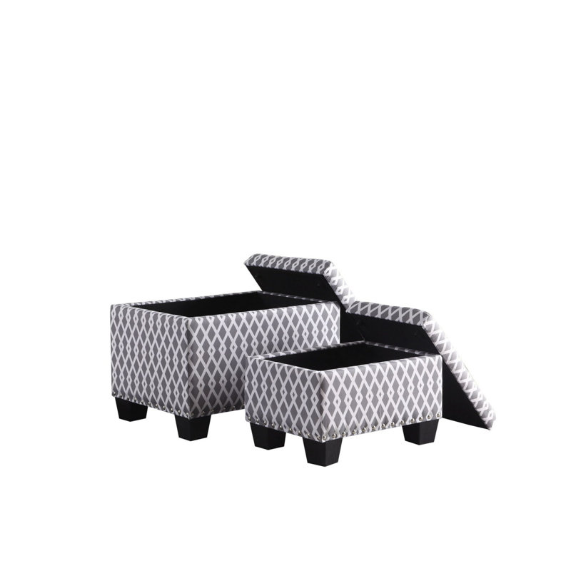 Multi-functional Storage Ottoman Wood Modern Living Room Essential
