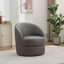 Fauteuil d'appoint pivotant en cuir gris à grain supérieur, 360 ° Smin Spin, méridienne moderne de style Mid-Century pour le salon / bureau-1043811047