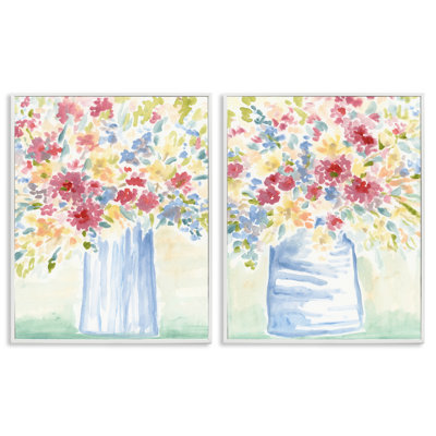 "Soft Speckled Flower Vases", ensemble de 2 estampes numériques par June Erica Vess