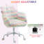 Chaise de bureau avec structure, revêtement en fausse fourrure, accoudoirs inclus, pivotant, hauteur réglable, roulettes