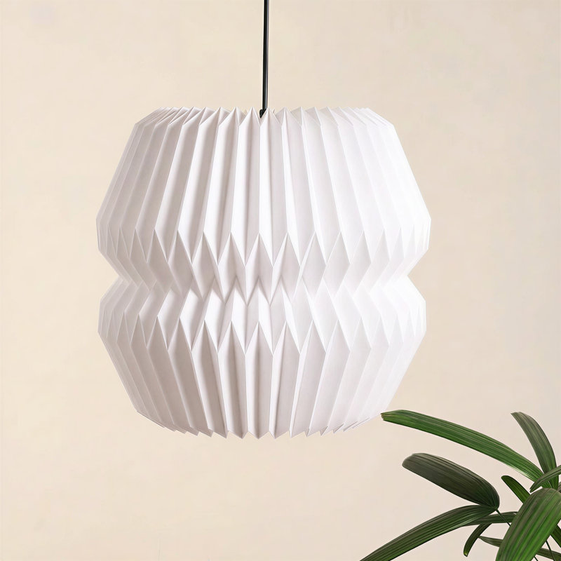 38cm H Cardboard / Paper Drum Pendant Shade in White