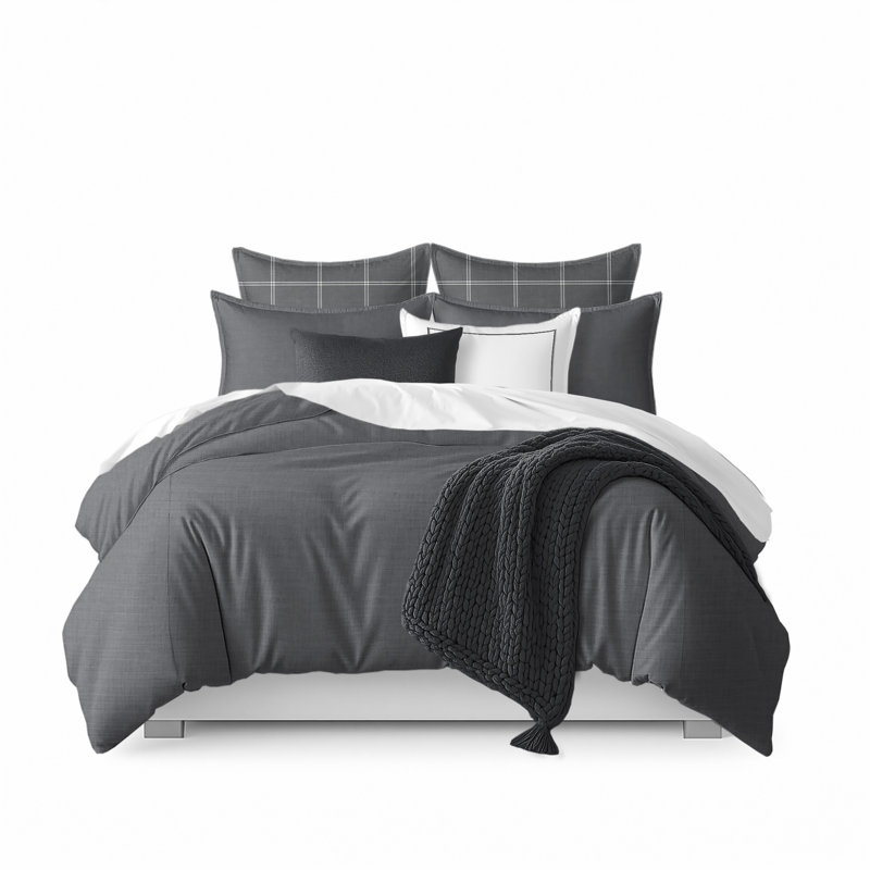 Langley Graphite Comforter & 2 Shams Set California King, California King Comforter + 2 King Shams