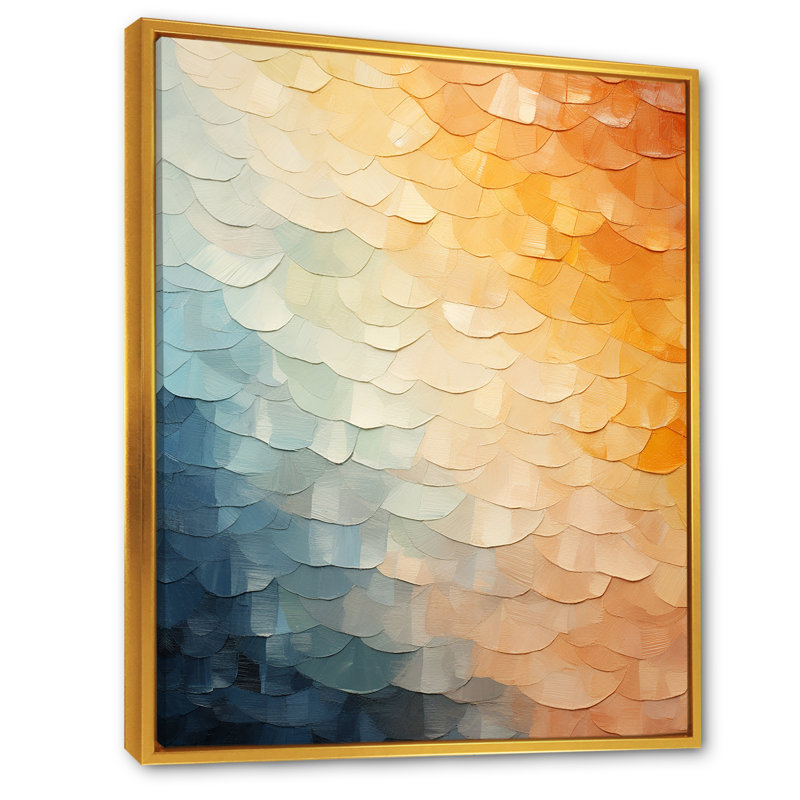 Minimalisme couleurs en harmonie III - impressions d'art arc-en-ciel, Cadre flottant doré, H 32 po x l 24 po