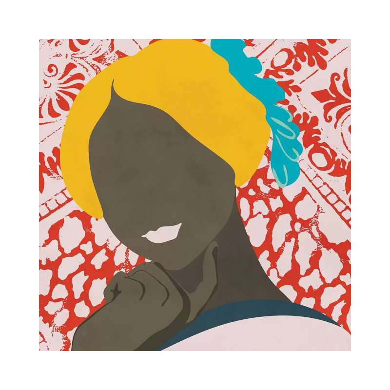 Femme avec motif par Ana Rut Bré - impression d'art graphique, Toile tendue, Aucun mat, H 37 po x l 37 po x P 1,5 po