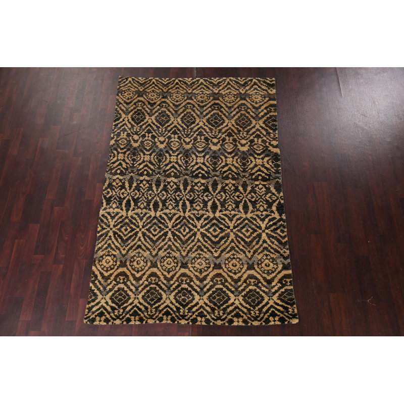 Tapis oriental abstrait noué à la main 5 x 8