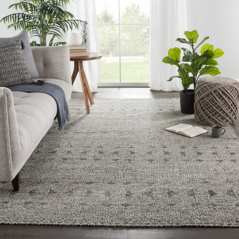 Abelle Handmade Wool Geometric Area Rug, Rectangle 5' x 8'