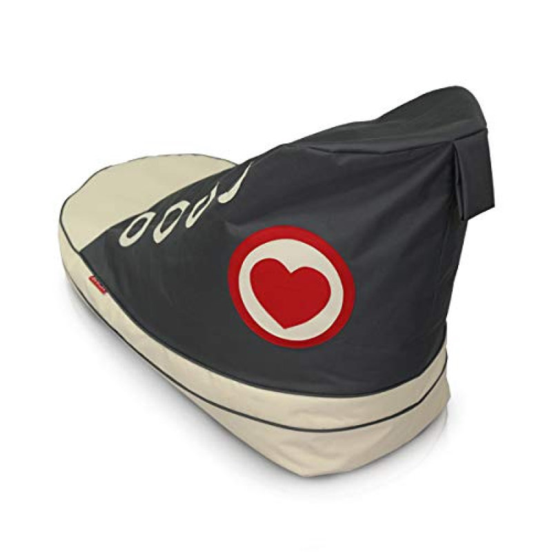 Outdoor Friendly Refillable Classic Bean Bag, Black/White/Red