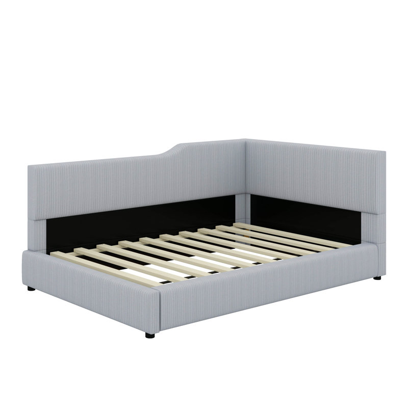 L-Shaped Corduroy Daybed, Gray, Twin