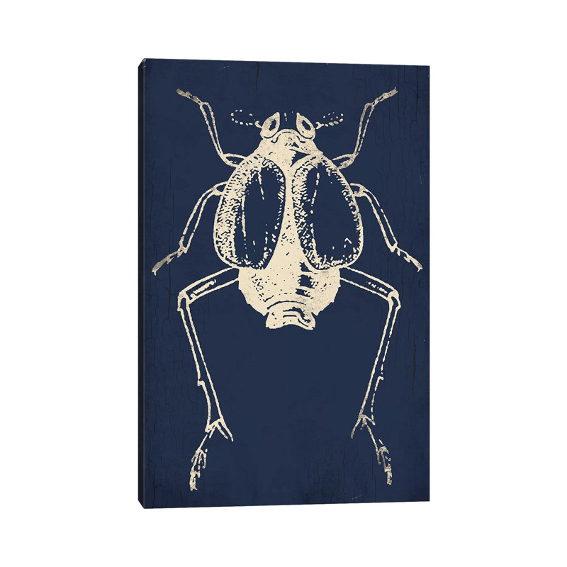 Bug Life Blue Two by Milli Villa - Wrapped Canvas Print, 66.04 cm H x 45.72 cm W x 3.175 cm D