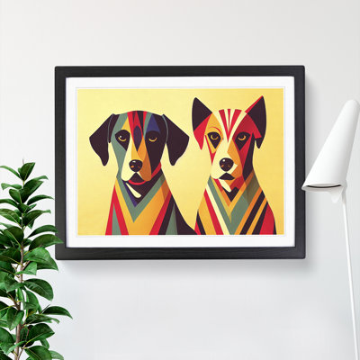 Art Deco Dogs Abstract - Single Picture Frame Print