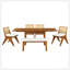 Ensemble de table de salle à manger extensible 6 pièces 82,7 pouces Modern-1428699428