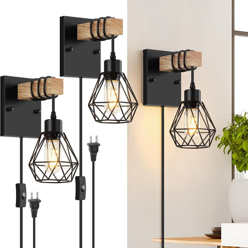 Retro Wooden Light Strip Plug Wire