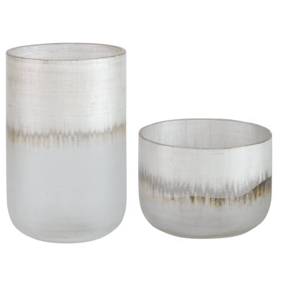 Ensemble de 2 vases en verre Orren Ellis Frost