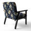 Astral Blue White Damask Radiance IV - Upholstered Bohemian & Eclectic Accent Arm Chair