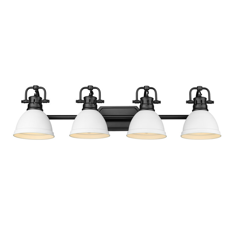 Éclairage pour salle de bain 4 lumières Calico, Blanc mat, Noir mat