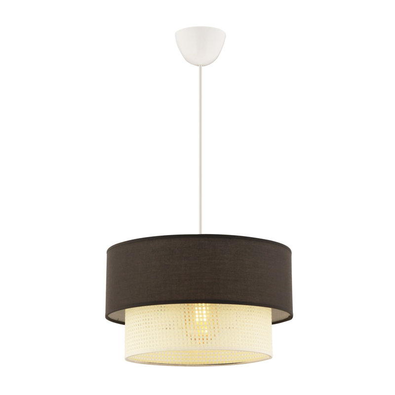 Élégant lustre en métal, blanc et anthracite, 25,6 po x 25,6 po x 25,6 po | Certifié CE, douille E27 (60 W maximum) | Capuchon en coton élégant, parfait pour le salon et la salle à manger, design moderne et qualité supérieure