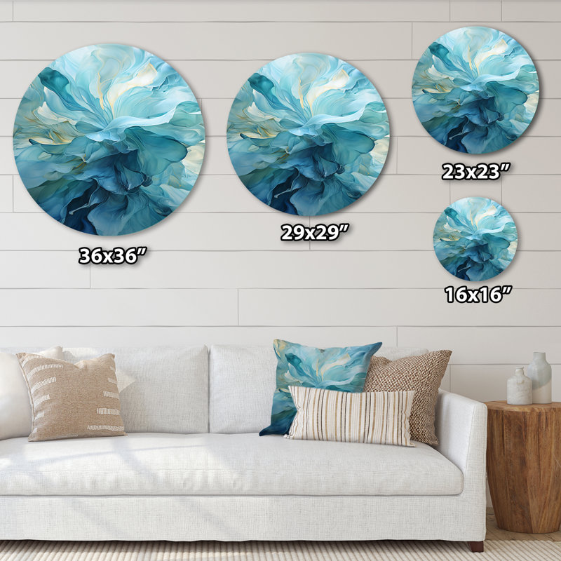 Chesica - Art abstrait rond en métal, H 36 po x l 36 po