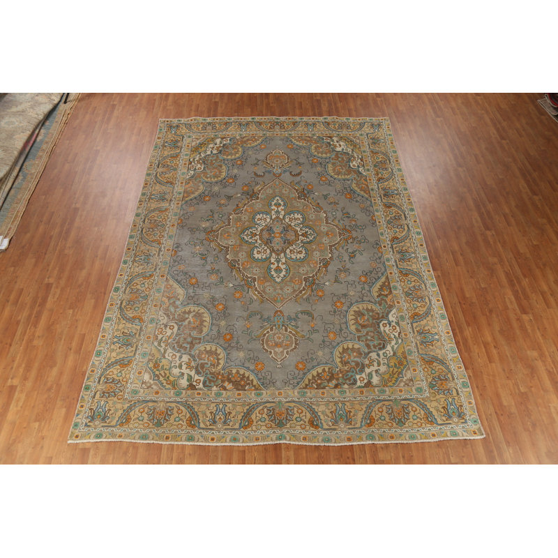 Tapis traditionnel gris rétro 10 x 13