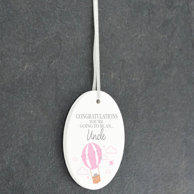Uncle To Be Oval Shaped Ceramic Ornament