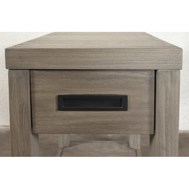 Table de bout avec tablette et rangement en bois massif
