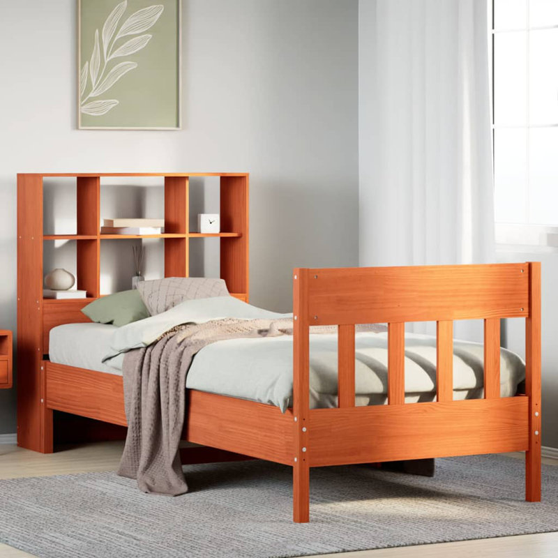 Midway Solid Wood Bed, Wax brown, 200cm x 200cm