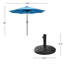 Parasol d'extérieur avec abat-jour lumineux 9 pi avec base lestée 19 lb, éclairage à DEL à énergie solaire et pavillon à bouton-poussoir inclinable de Villacera (bleu)-1582285350
