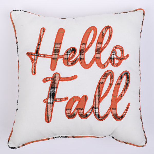 The Holiday Aisle Hello Fall Chevron Outdoor Pillow Cover