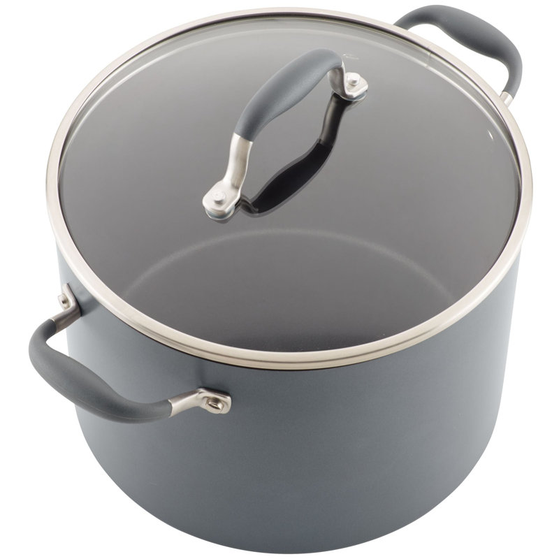 Anolon Advanced Home Hard-Anodized Nonstick 10-Quart Open Stockpot, Onyx, Onyx