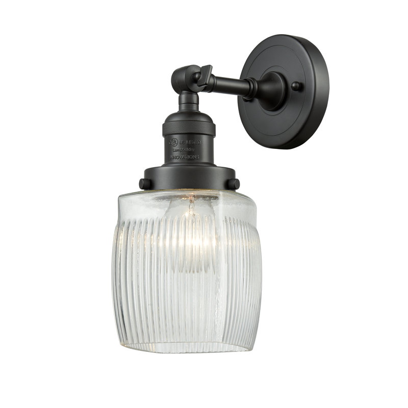 Applique murale 1 lumière pour salle de bain Mireya, Ampoule incandescente rétro de 60 watts, Bronze huilé