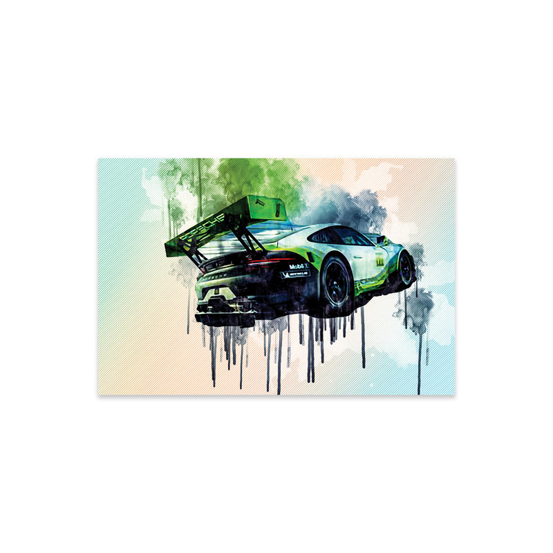 Vue arrière de la voiture de course de la 911 Gt3 R de la voiture de sport allemande par Sissy Angelastro