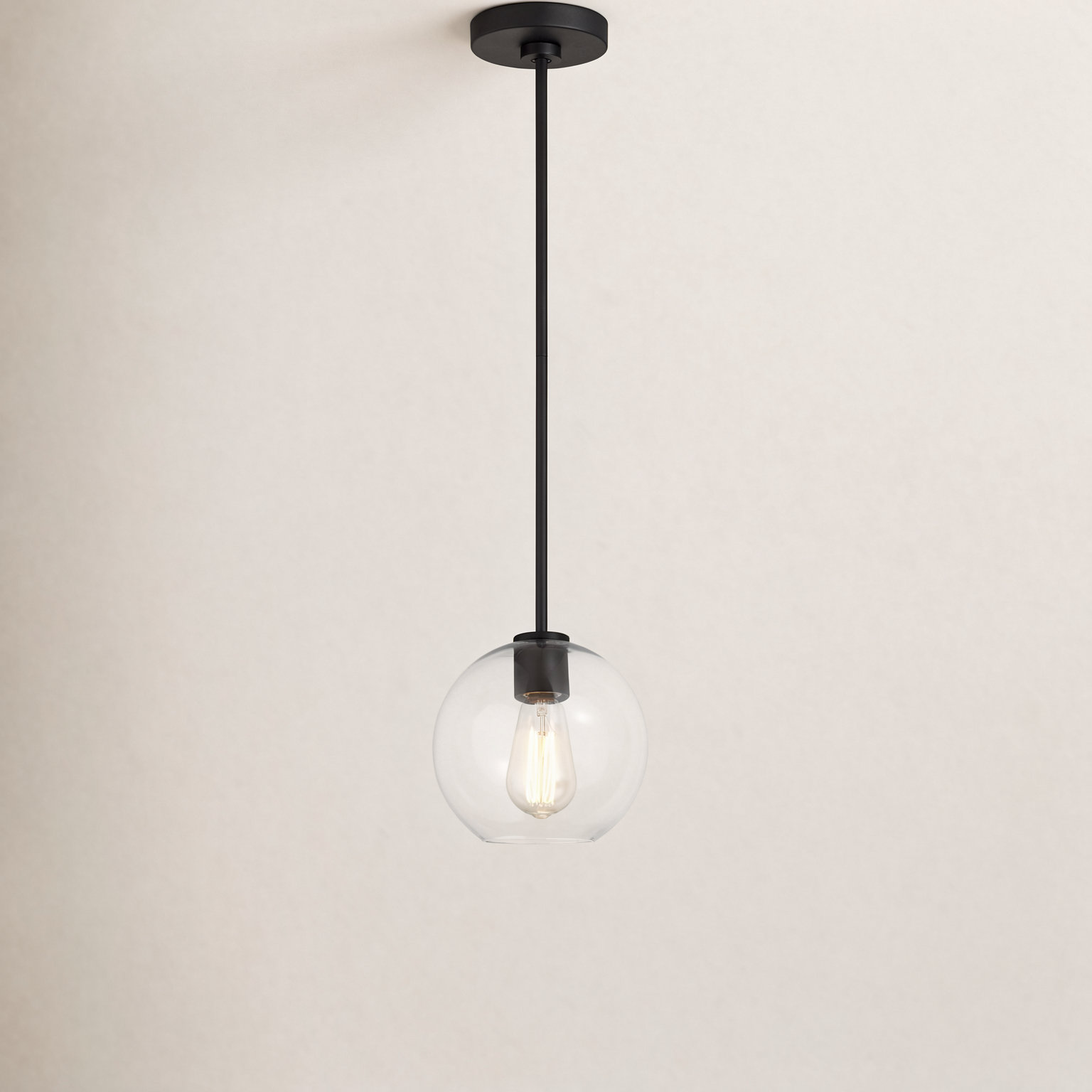 Childerley 1 - Light Single Globe Pendant, Black