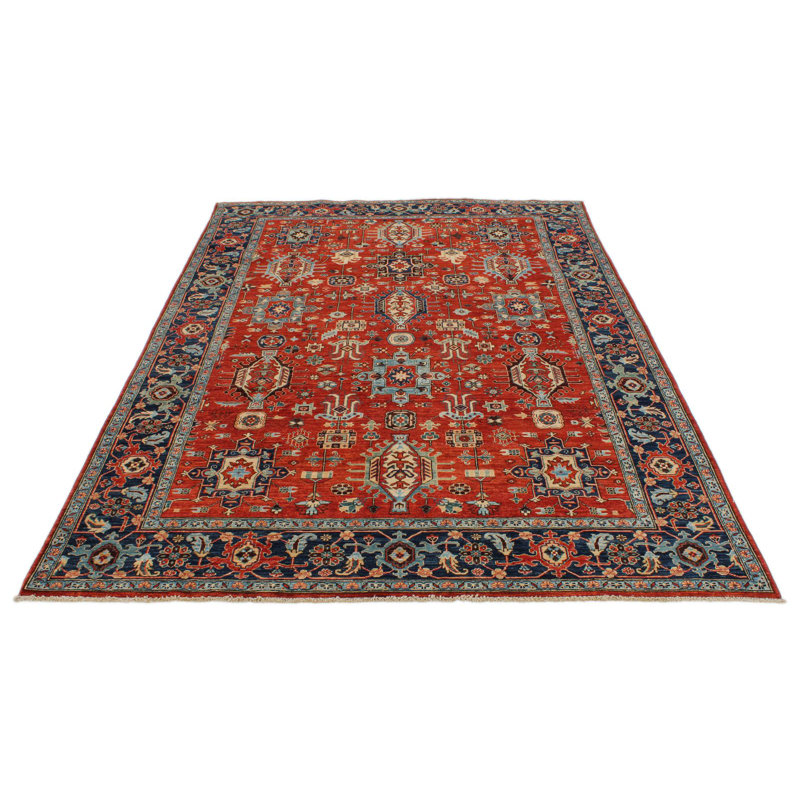 Tapis traditionnel rouille et bleu marine 6 x 9