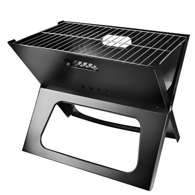 Portable Charcoal Grill, Foldable Mini Bbq Grill For Camping, Tailgating & Picnics, 170 Sq In Table Top Grill With Carry Handle