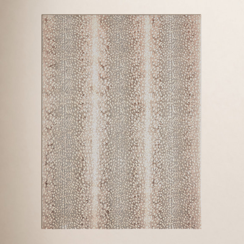 Tapis gris à imprimé animal Baytown, Rectangle 5 pi x 7 pi 6 po