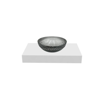 Lavabos vasques rondes en cristal 16 po avec base blanche Jewel