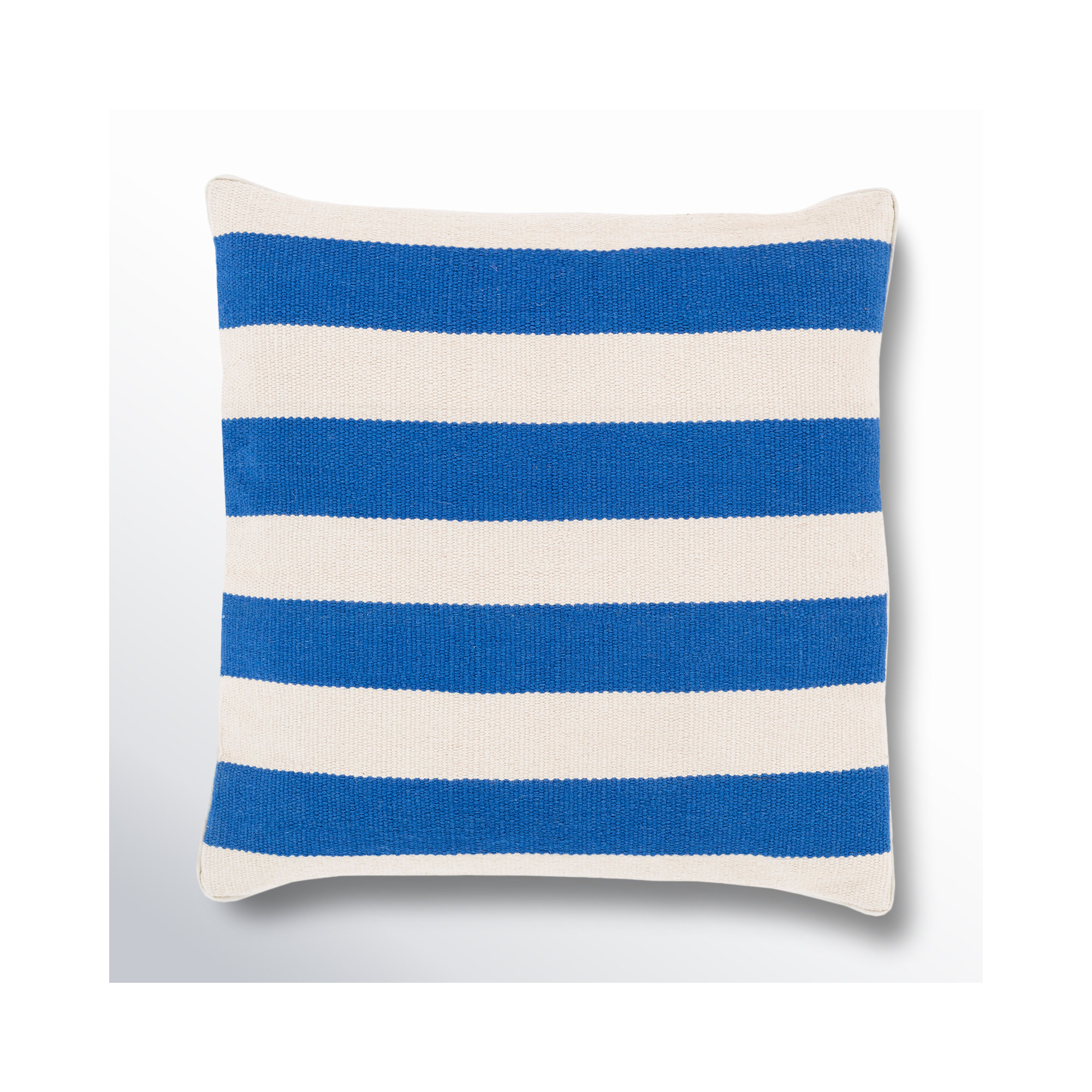 Brady Striped Cotton Throw Pillow, 20" x 20", Blue, Polyester